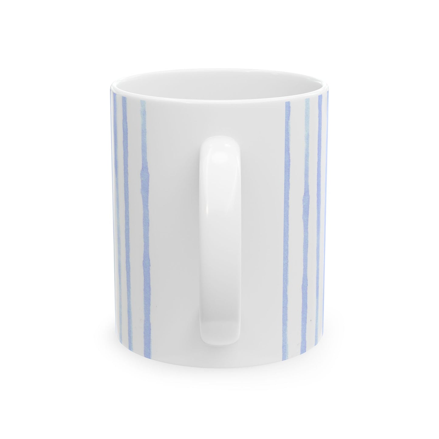 Happy Stripe White / Blue Cup