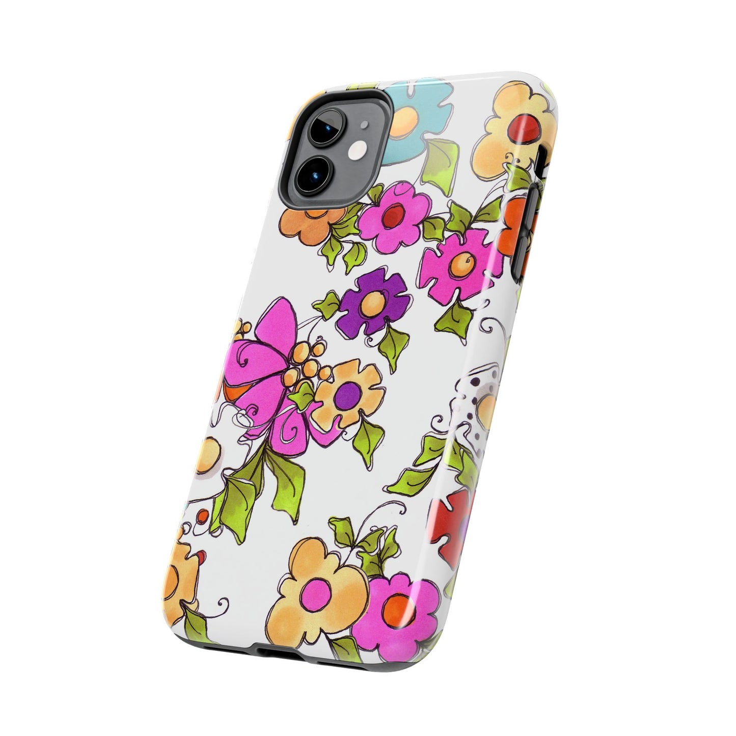 Happy Blooms White Phone Case