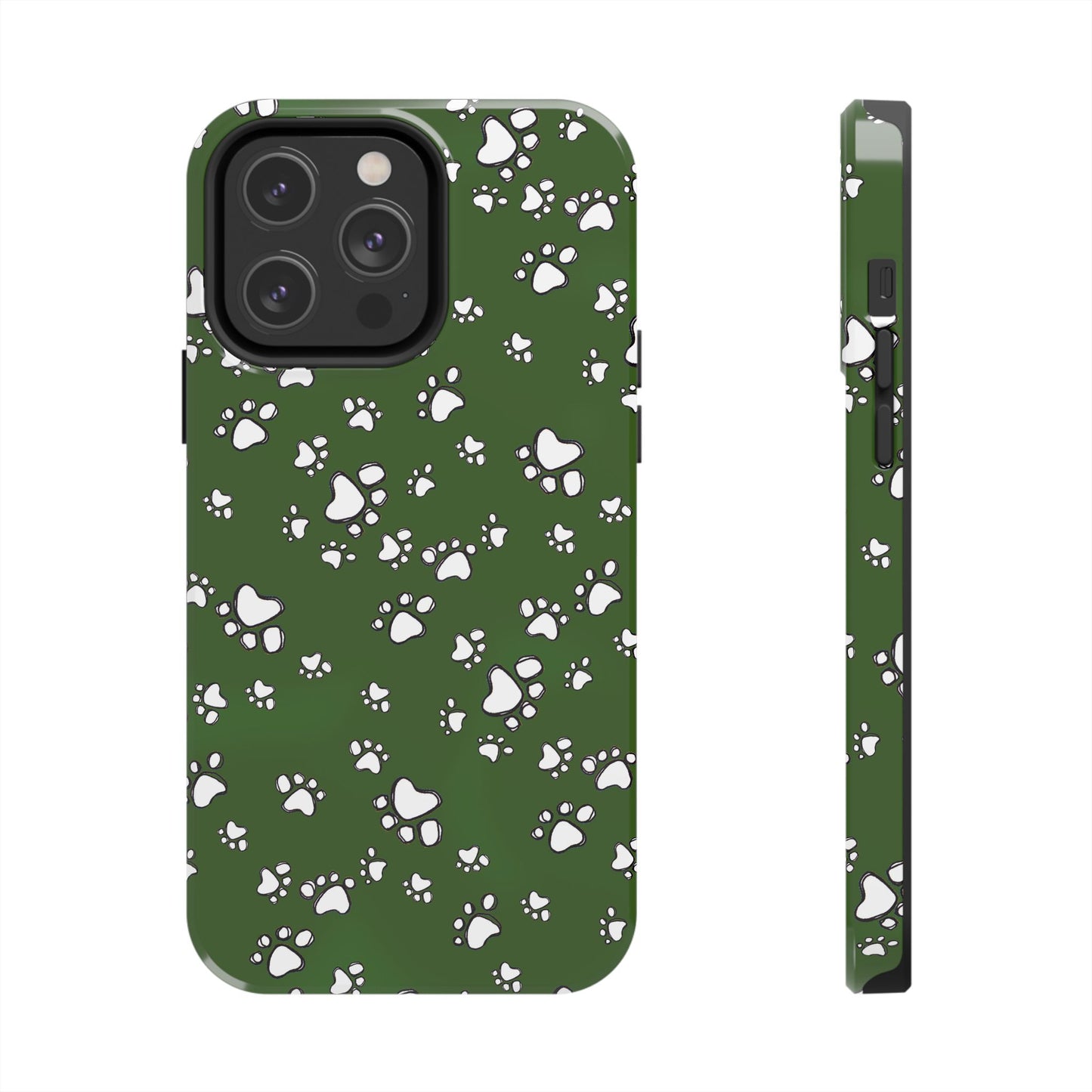 Paw Flakes Green Phone Case
