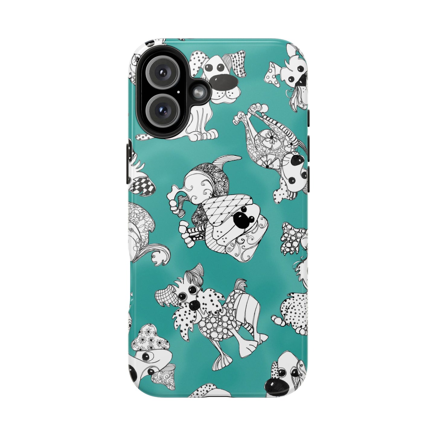 Doodle Dogs Turquoise Phone Case