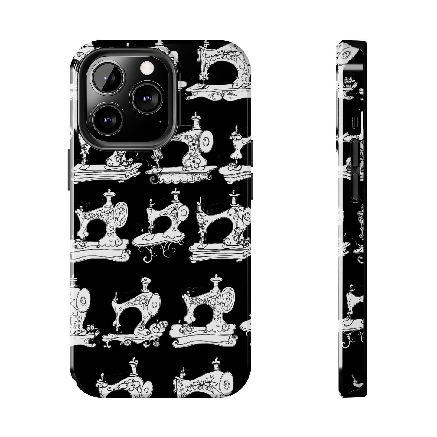 Sew Sew Black / White Phone Case