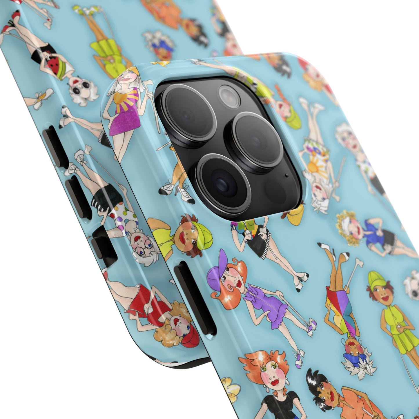 Tossed Golfer Girls Turquoise Phone Case