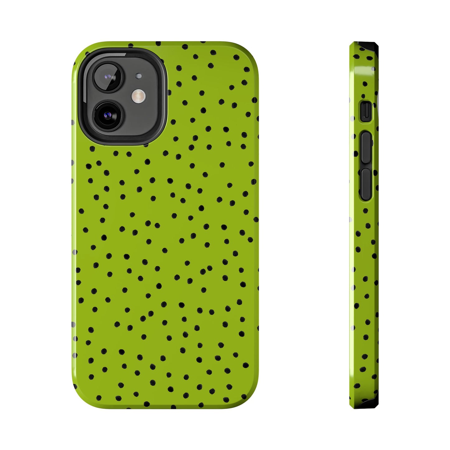 Dinky Dots Chartreuse / Black Phone Case