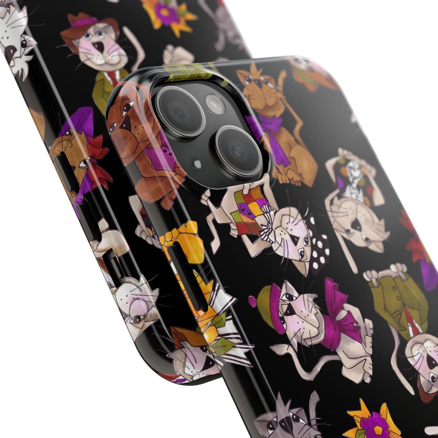 Spice Cats Tossed Black Phone Case