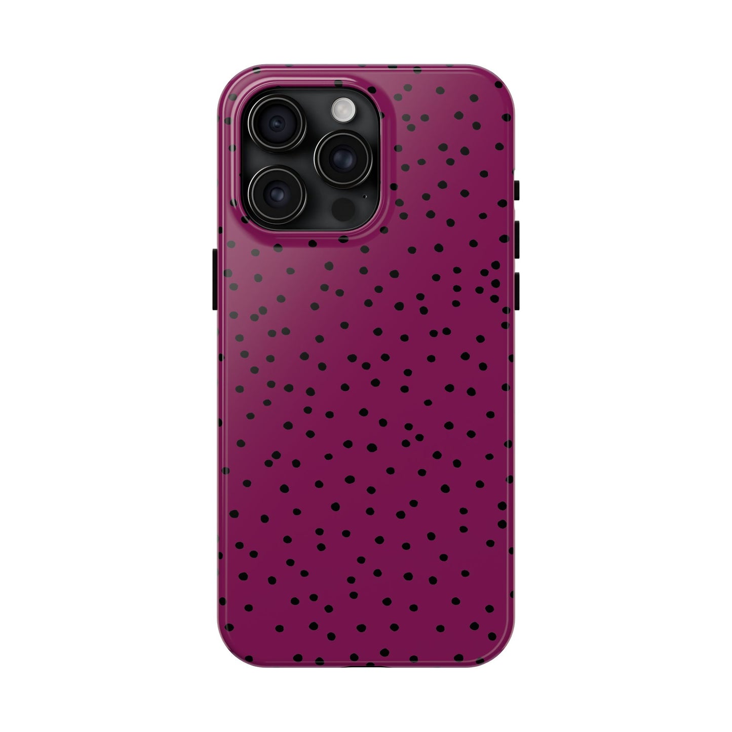 Dinky Dots Burgundy / Black Phone Case
