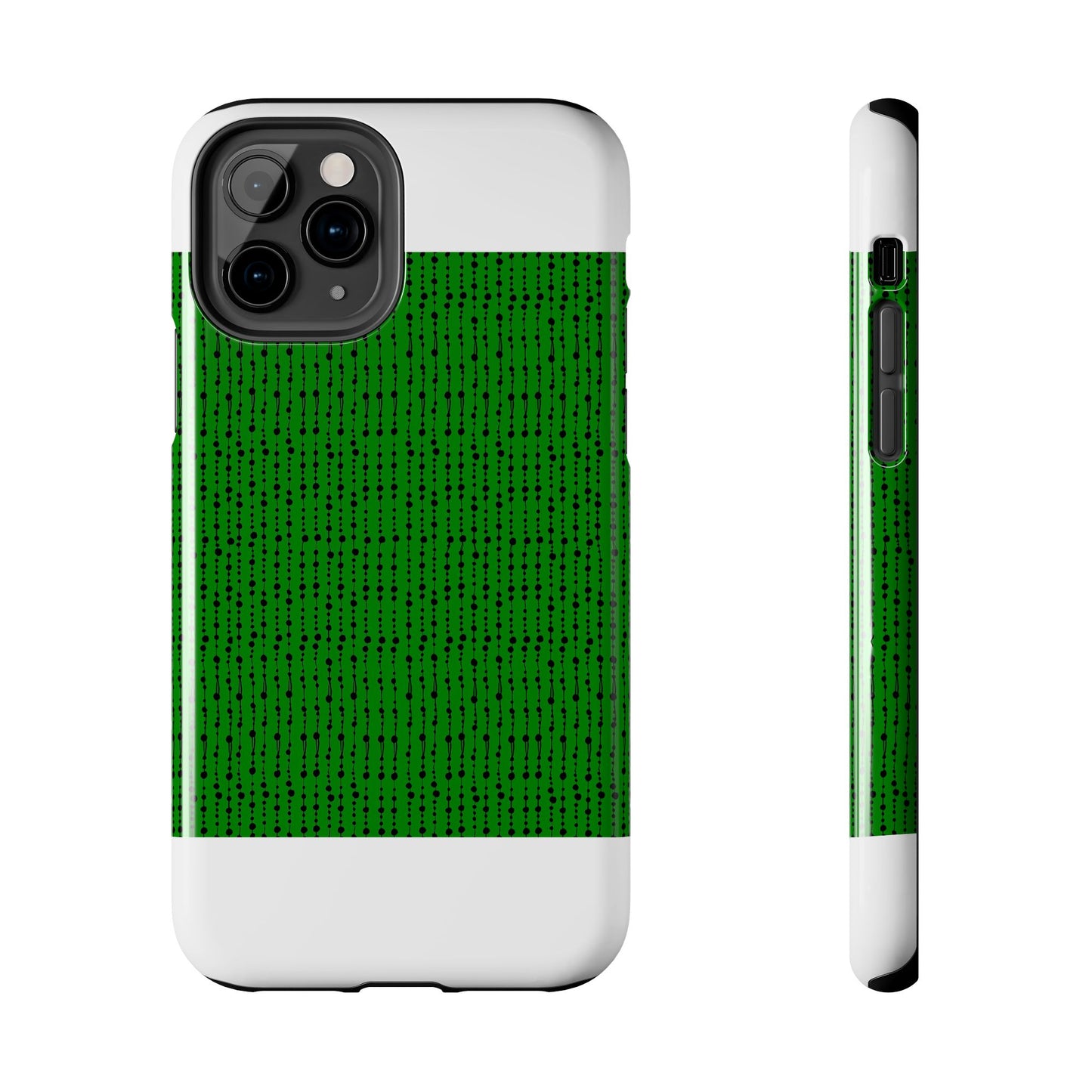 Beaded Curtain Green / Black Phone Case
