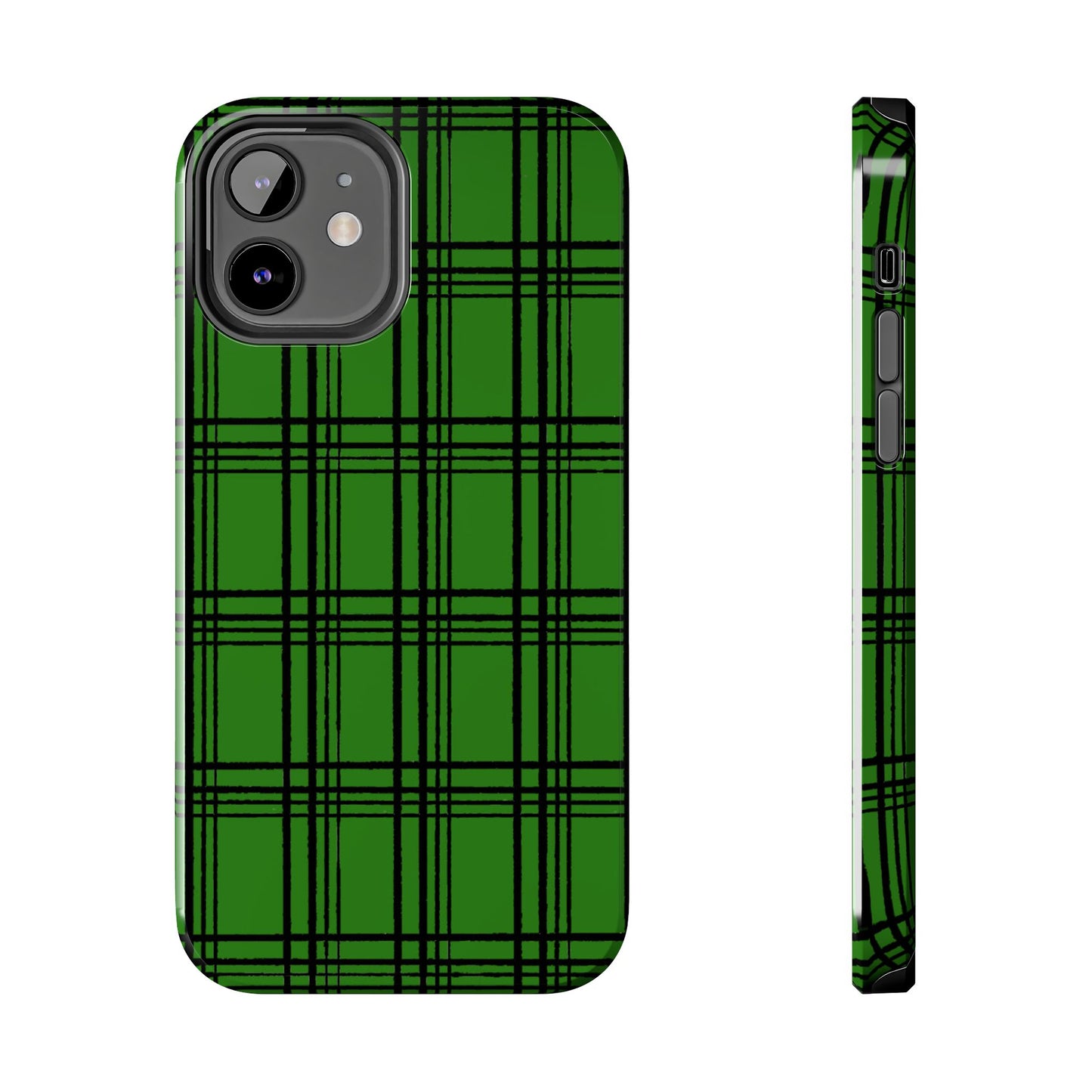 Glad Plaid Green / Black Phone Case