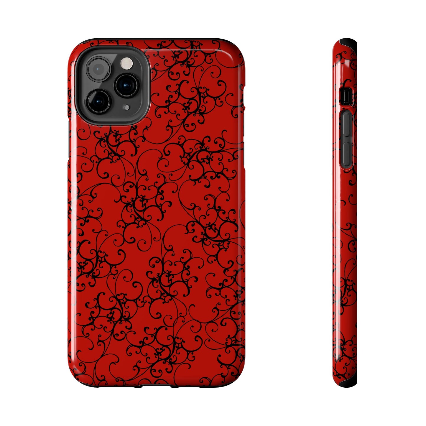 Elegant Scroll Red / Black Phone Case