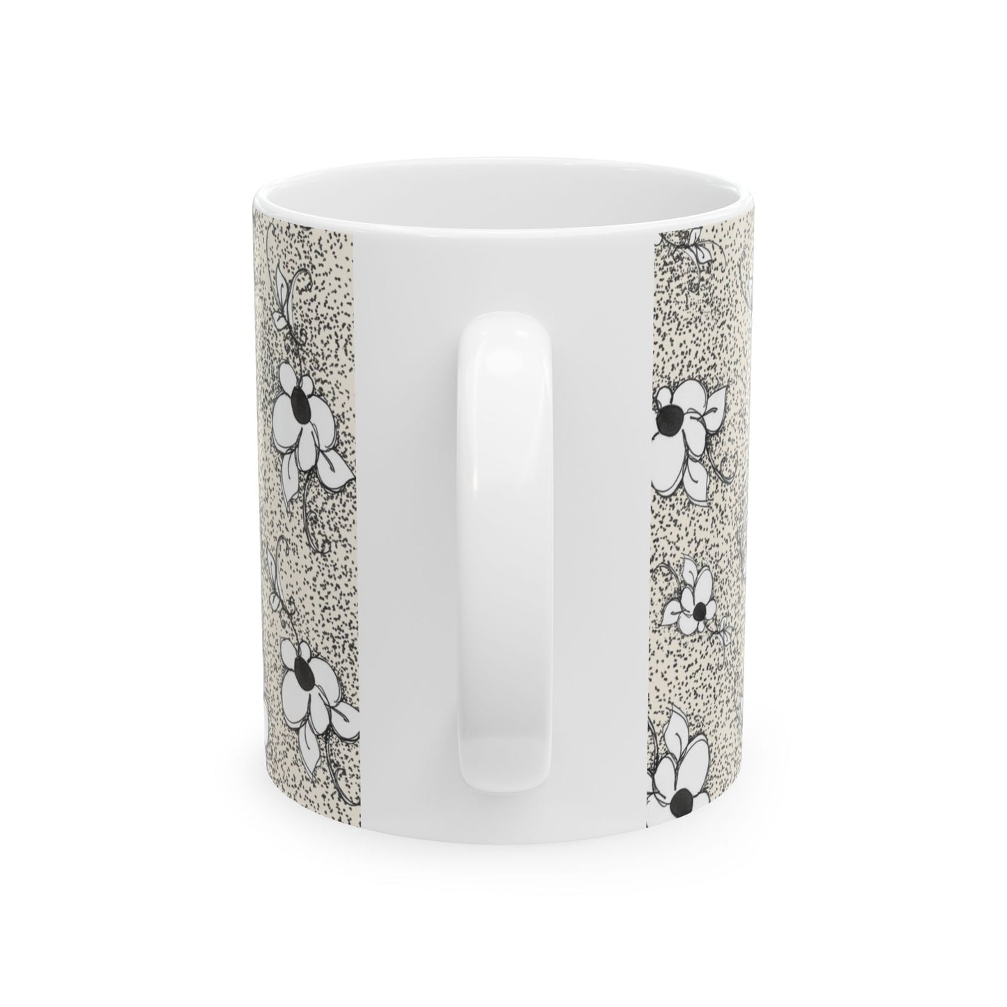 Daisy Specks Ivory / Black Cup