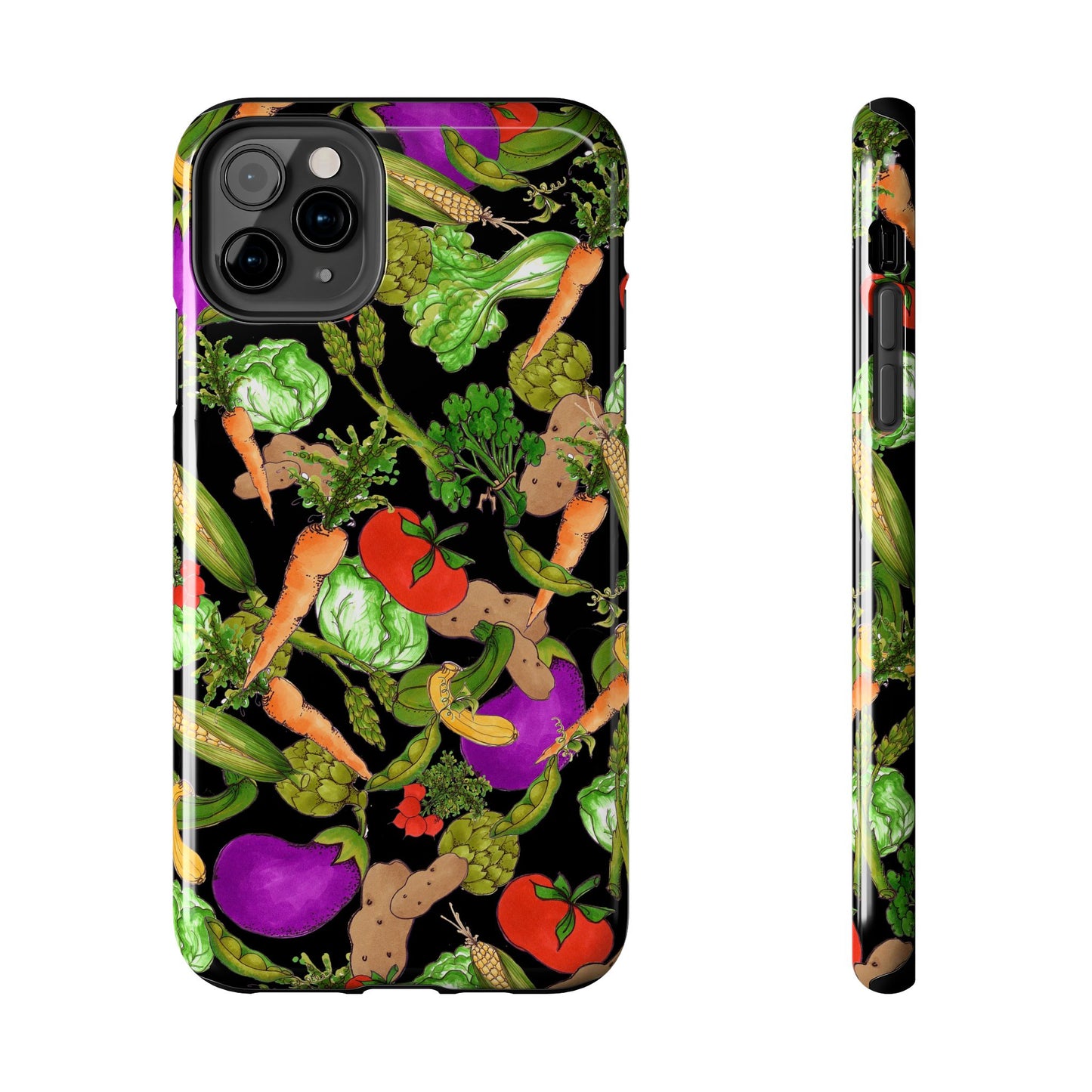 Veggie Jungle Black Phone Case