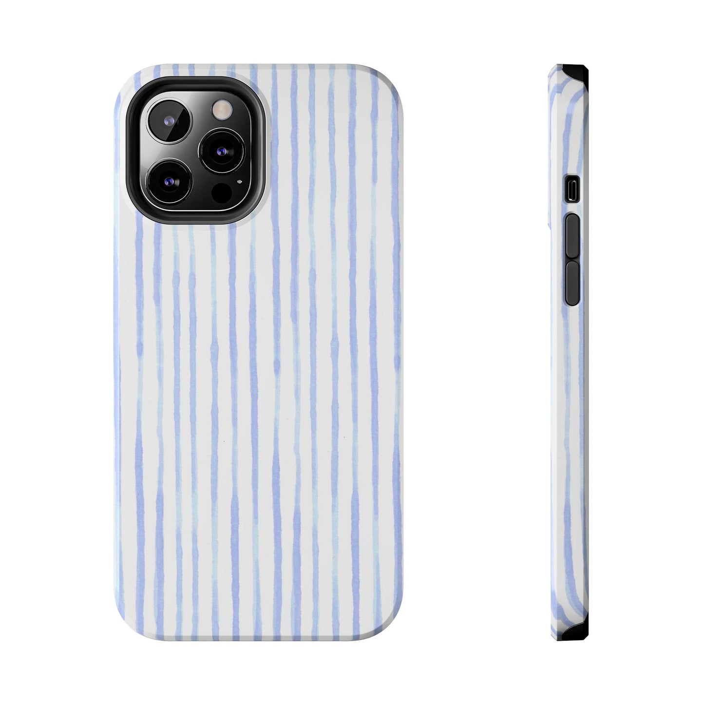 Happy Stripe White / Blue Phone Case