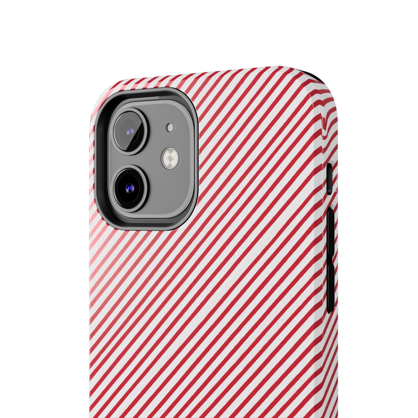 Diagonal Candy Stripe White / Red Phone Case