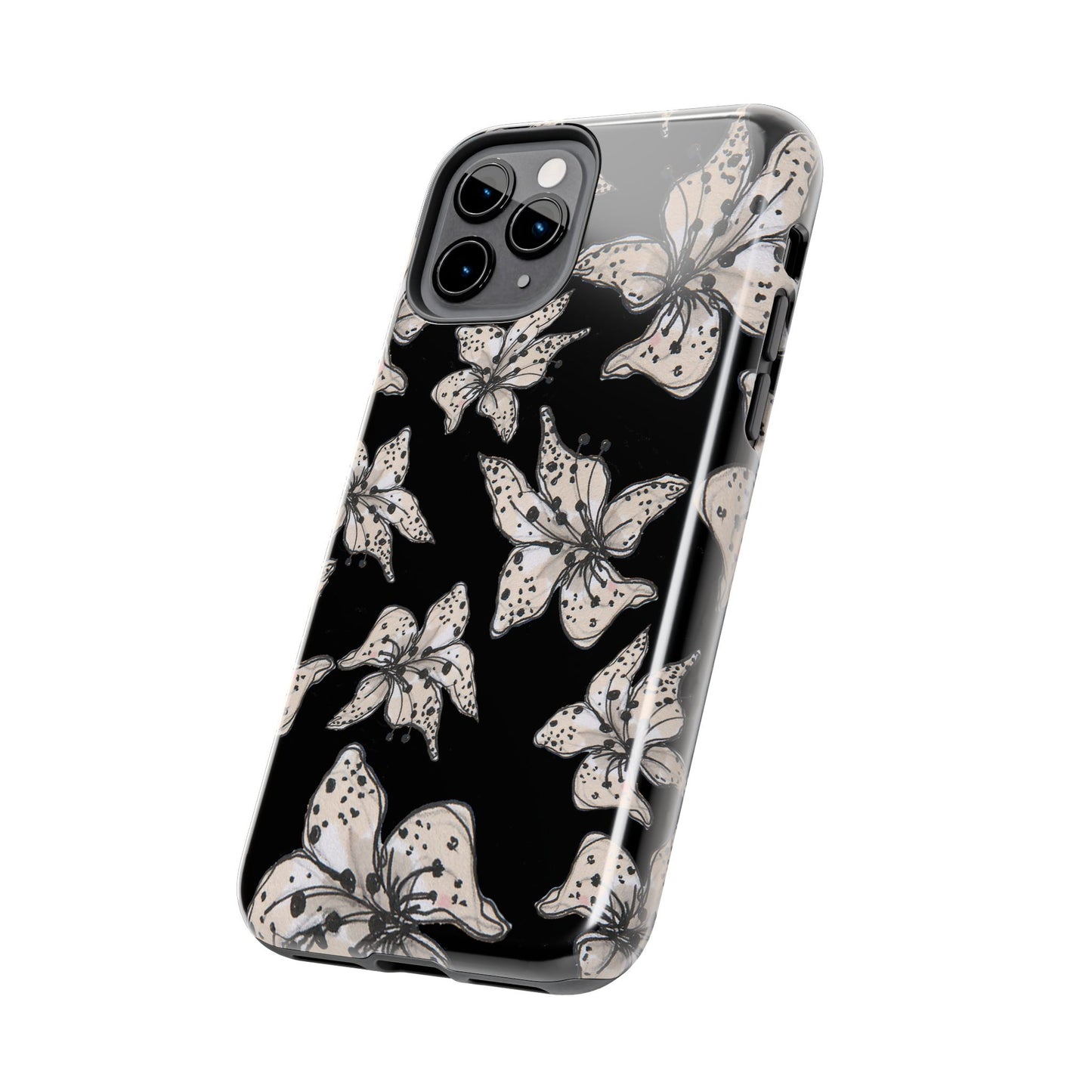 Spotted Lilies Black Phone Case