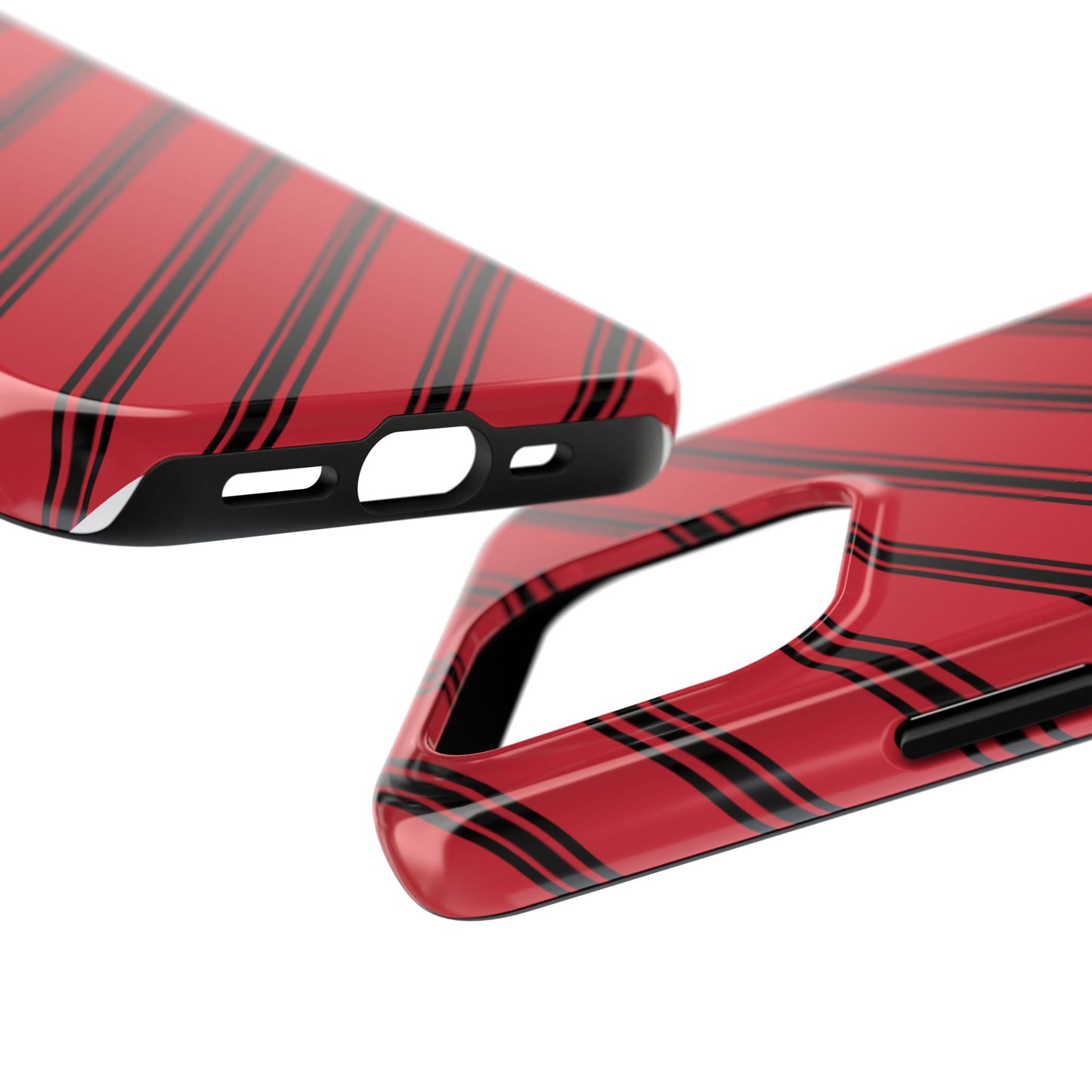 Awning Stripe Red / Black Phone Case