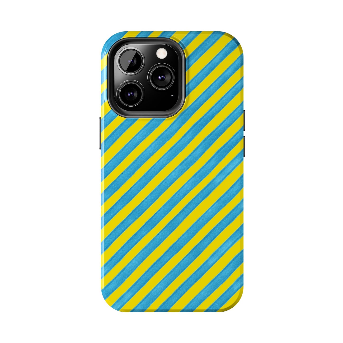 Bias Stripe Turquoise / Yellow Phone Case