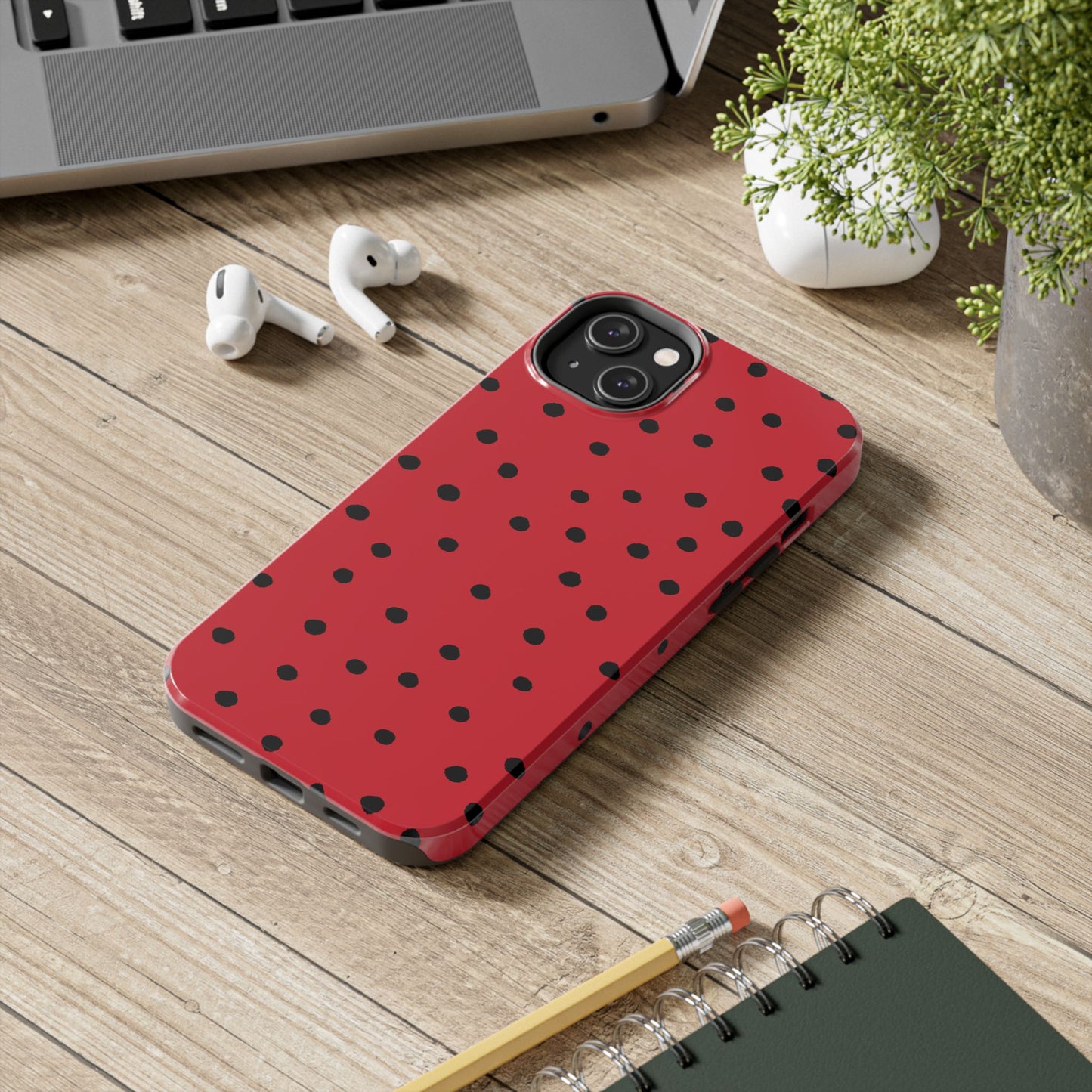 Dinky Dots Red / Black Phone Case