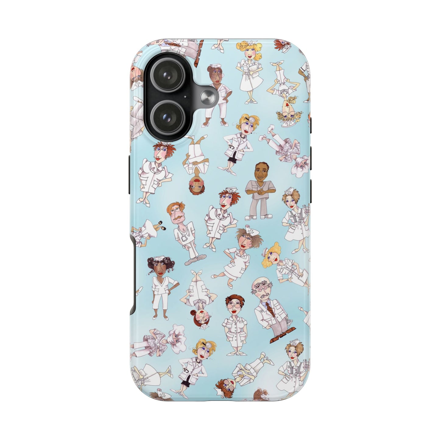 Tossed Nurses Aqua Phone Case