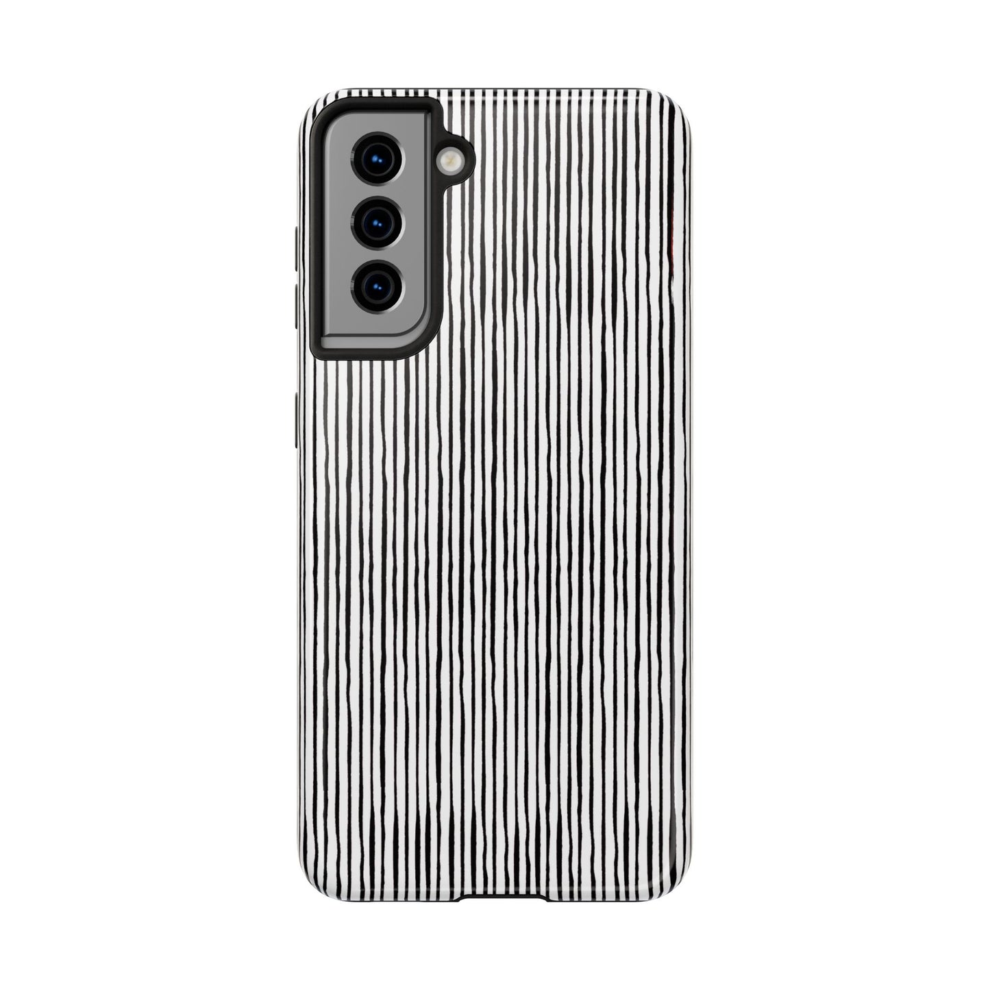Quirky Pin Stripe White / Black Phone Case
