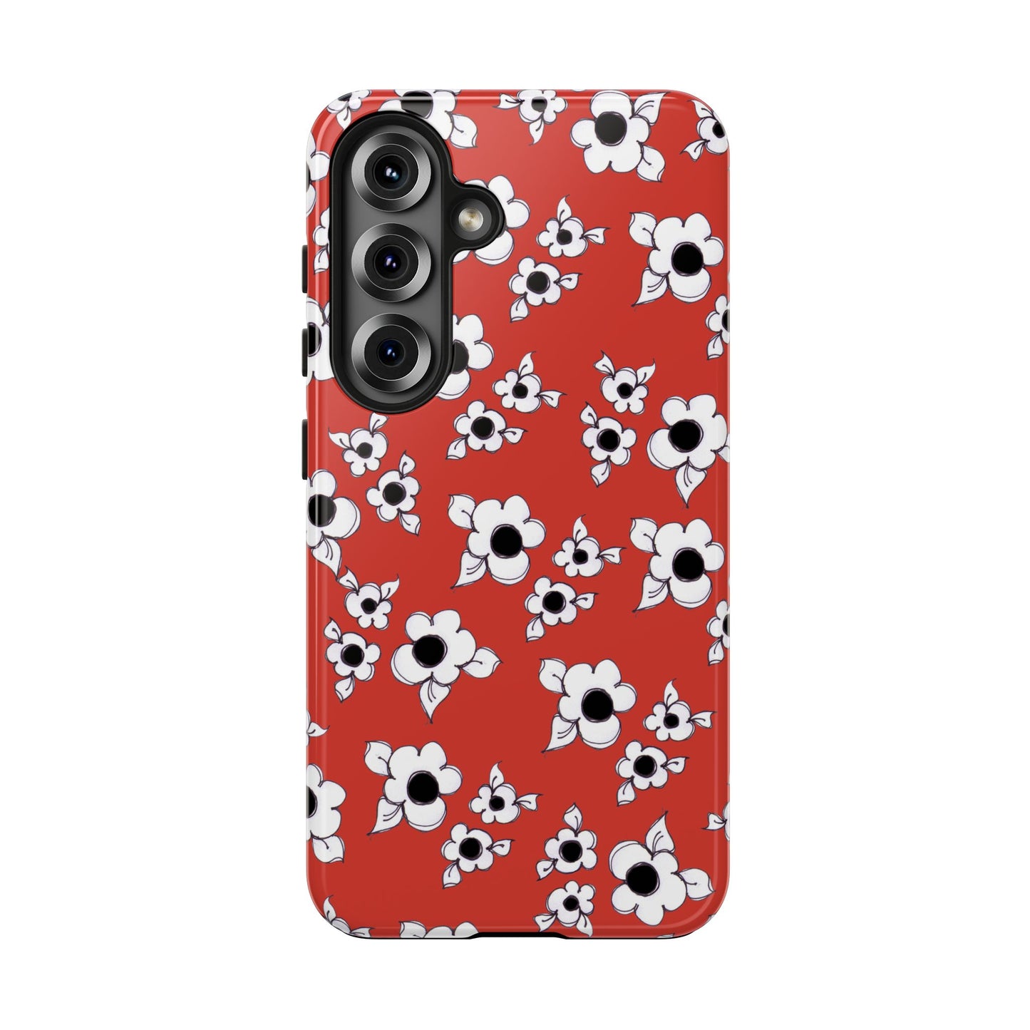 Daisy Cluster Red / Black Phone Case