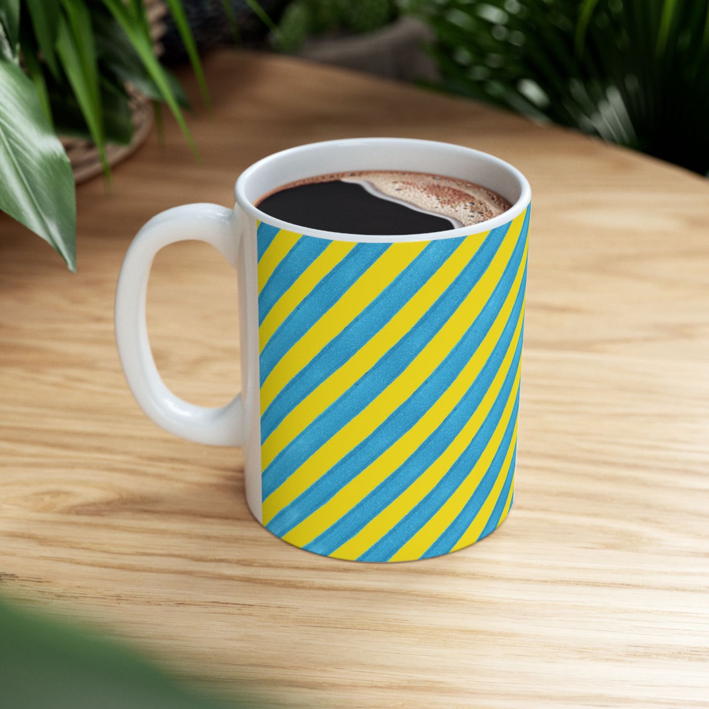 Bias Stripe Turquoise / Yellow Cup
