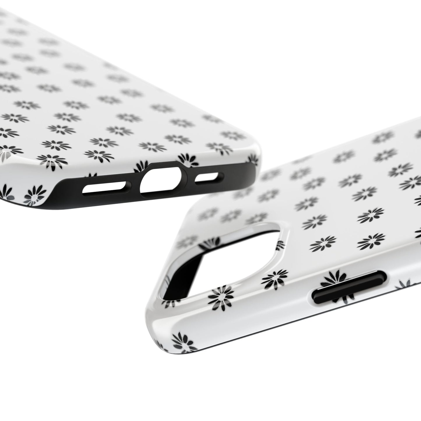 Daisy Dot White / Black Phone Case