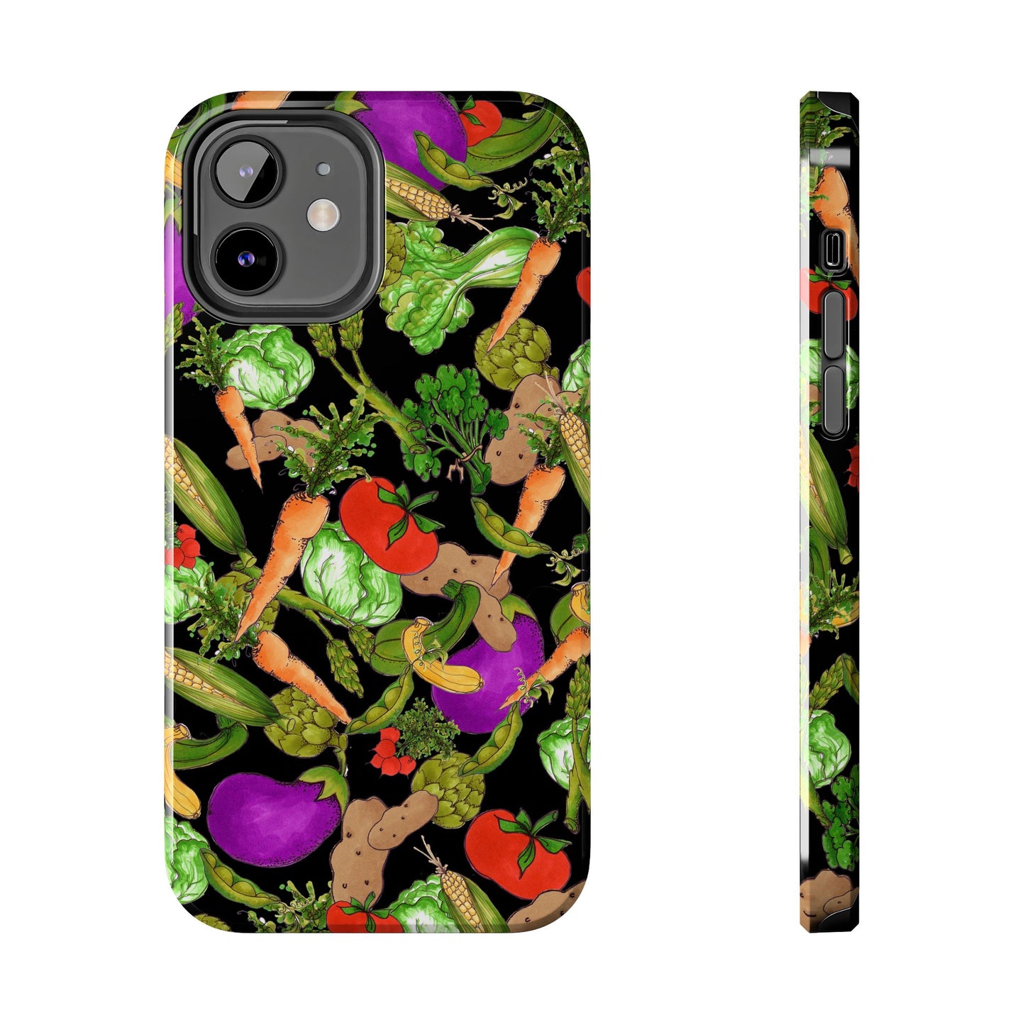 Veggie Jungle Black Phone Case