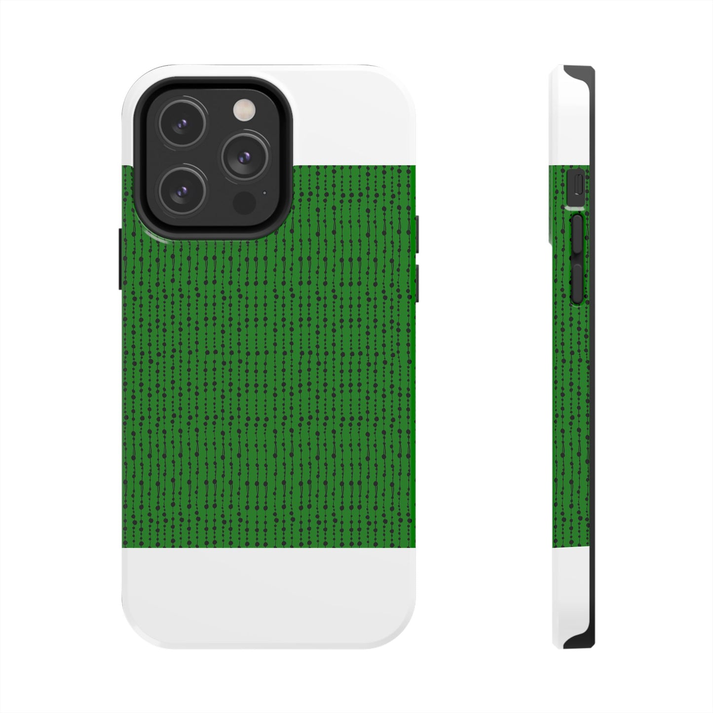 Beaded Curtain Green / Black Phone Case