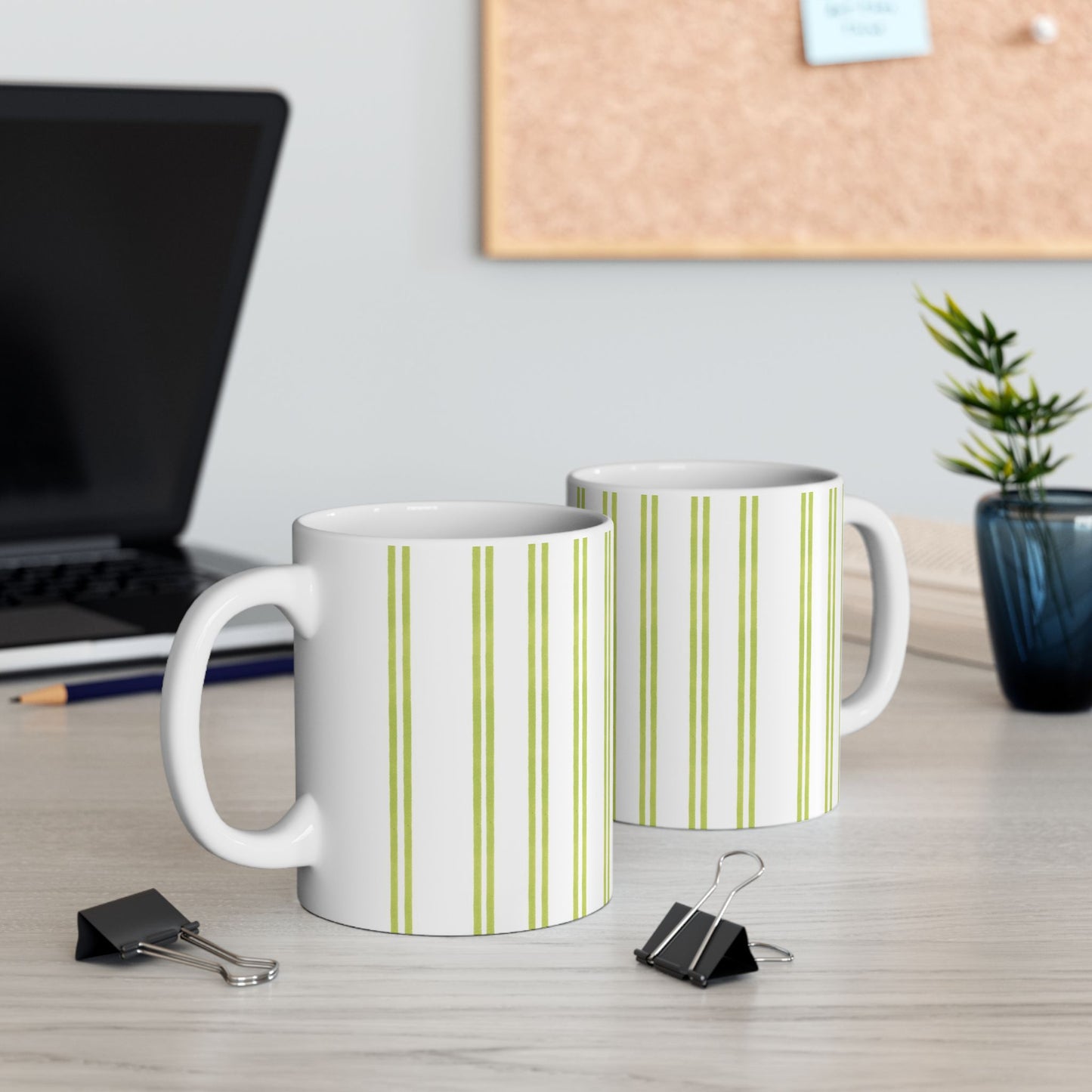 Green Double Stripe Cup