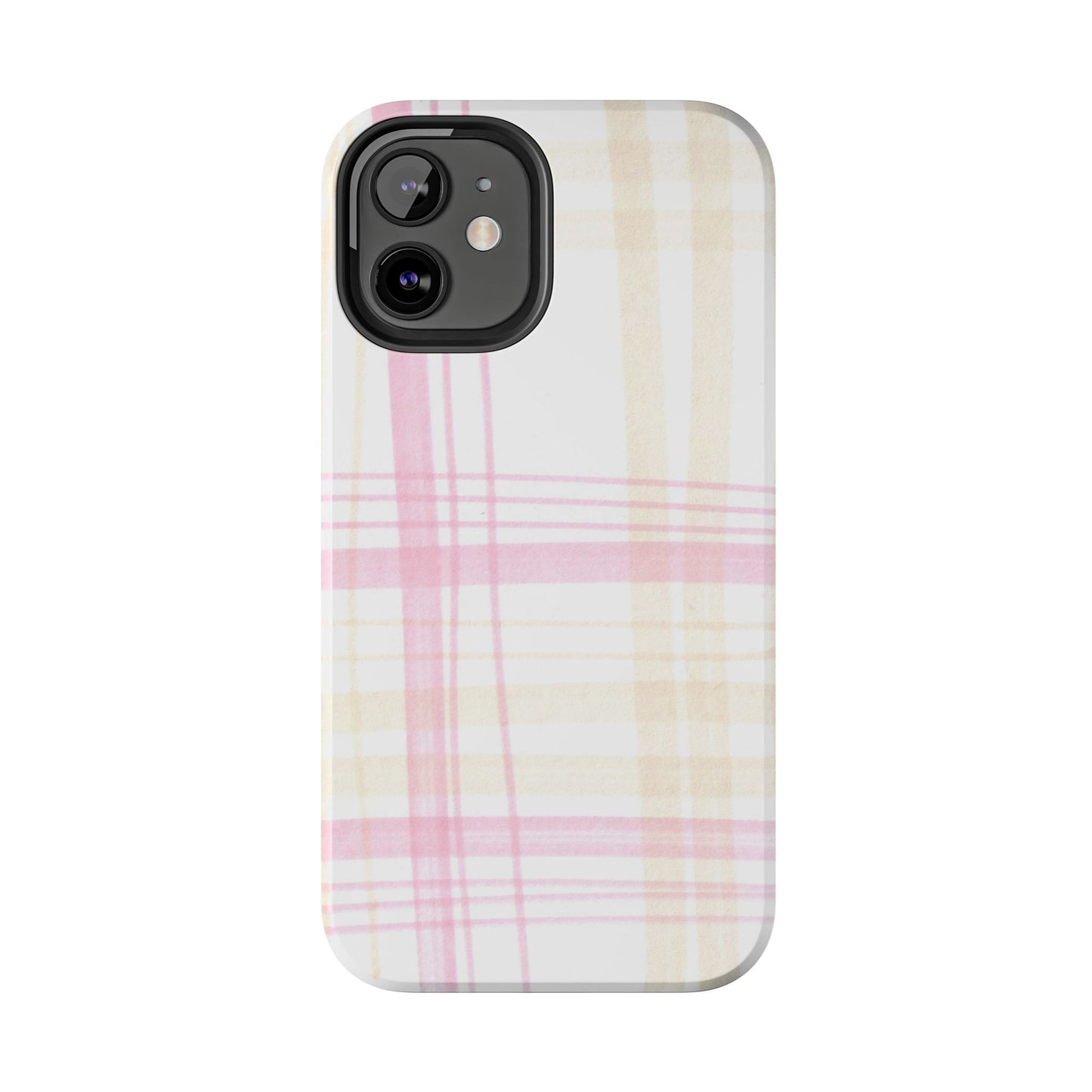 Flower Model Plaid Phone Case