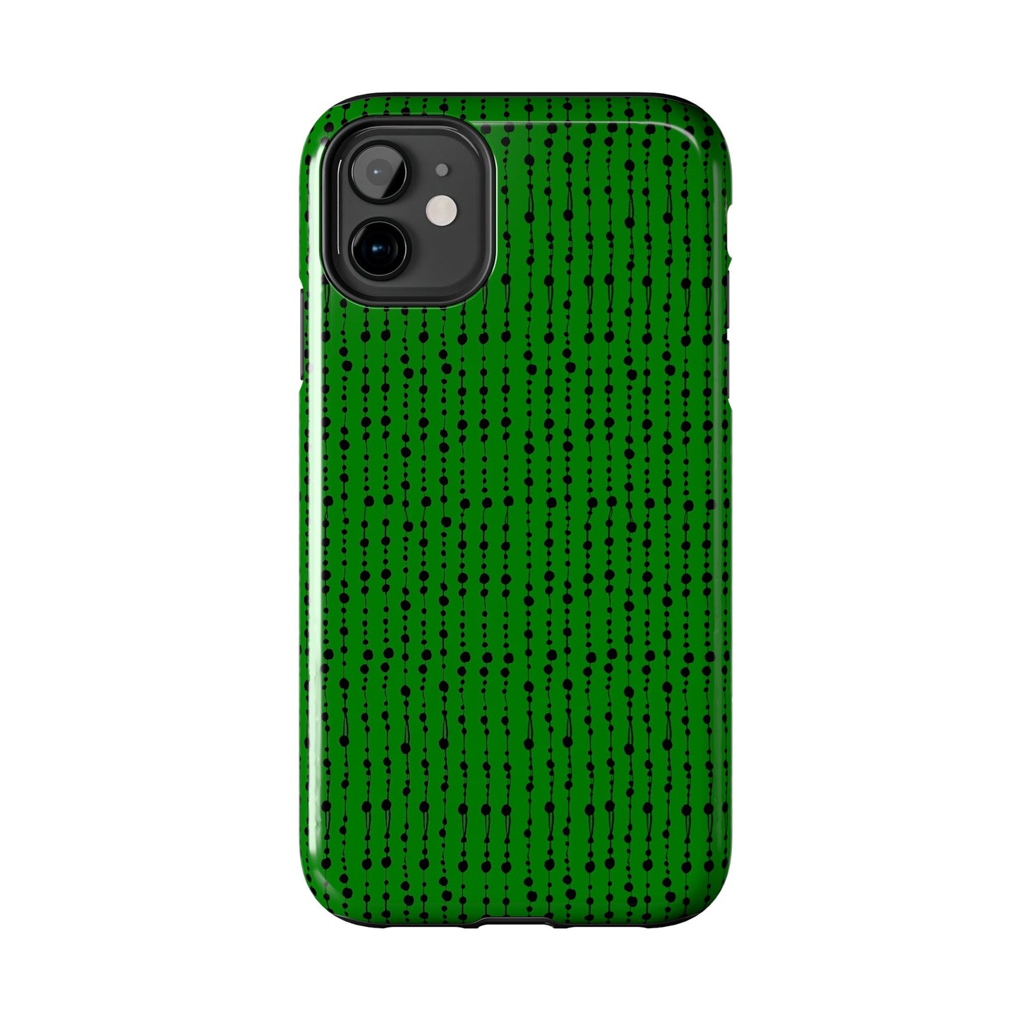 Beaded Curtain Green / Black Phone Case