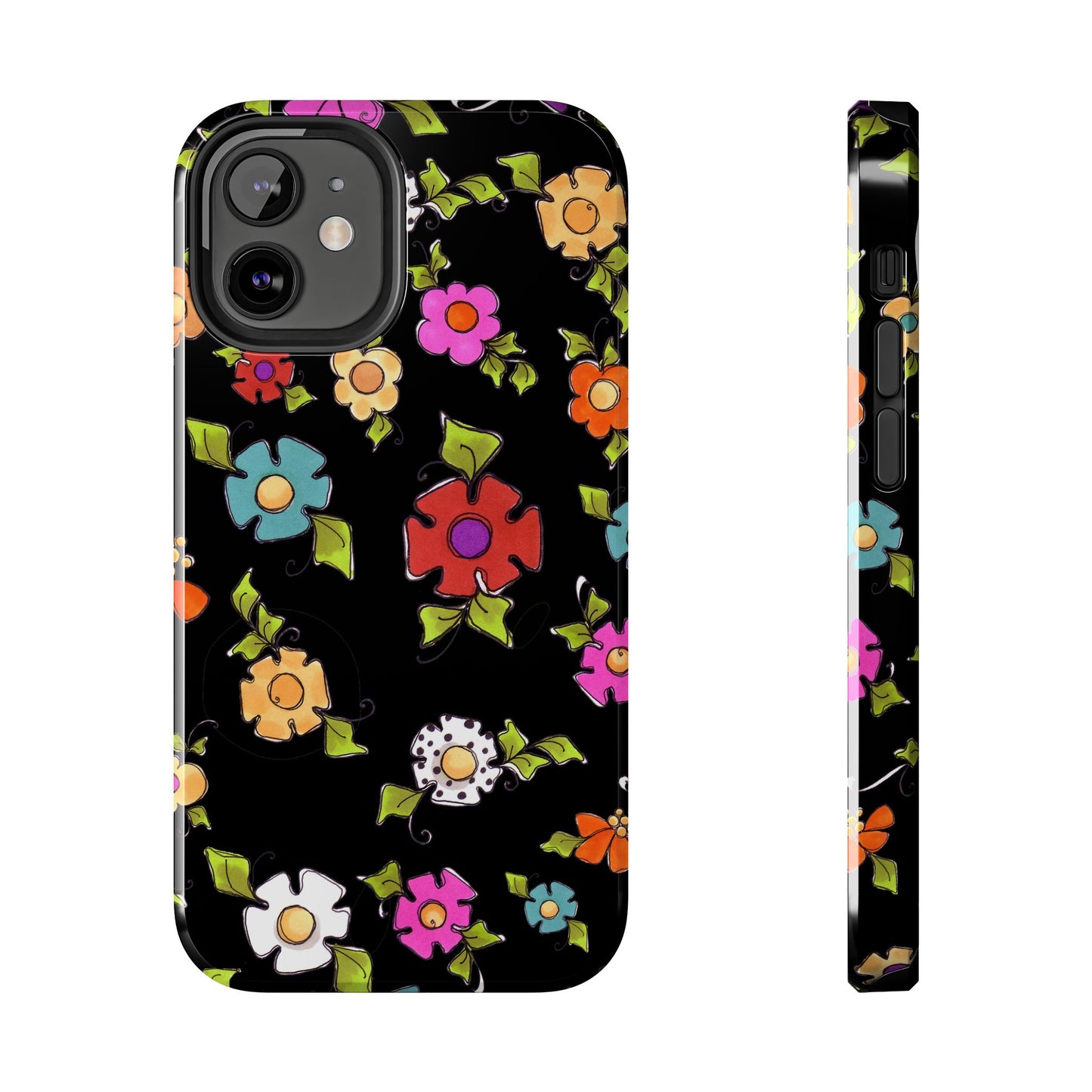 Dog Blooms Black Phone Case