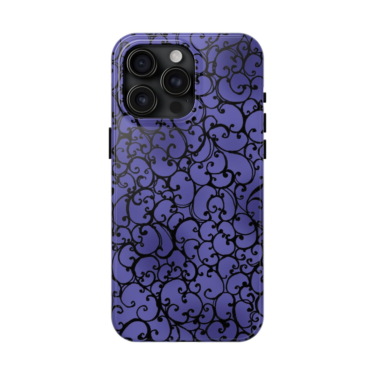 Scrollie Violet / Black Phone Case