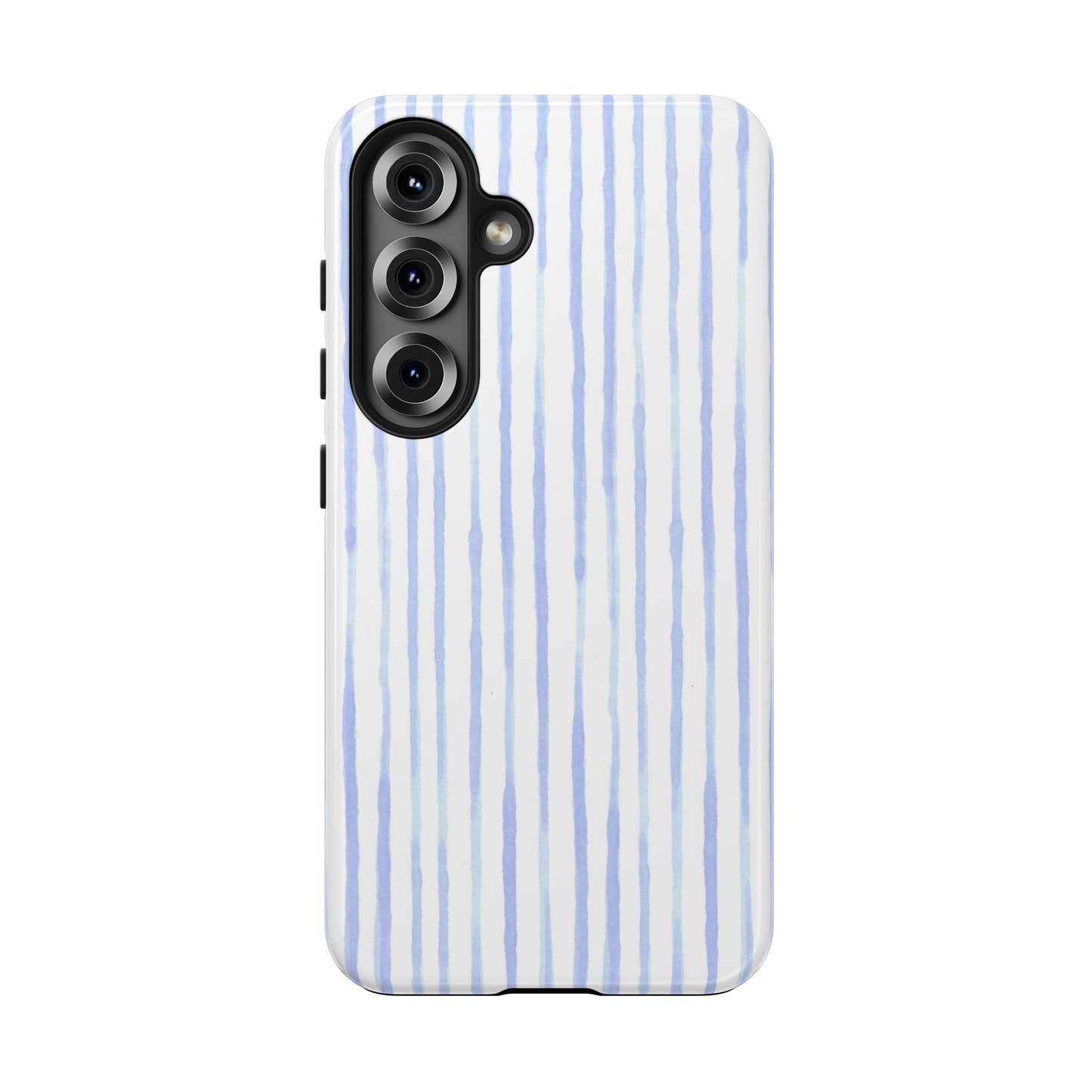 Happy Stripe White / Blue Phone Case