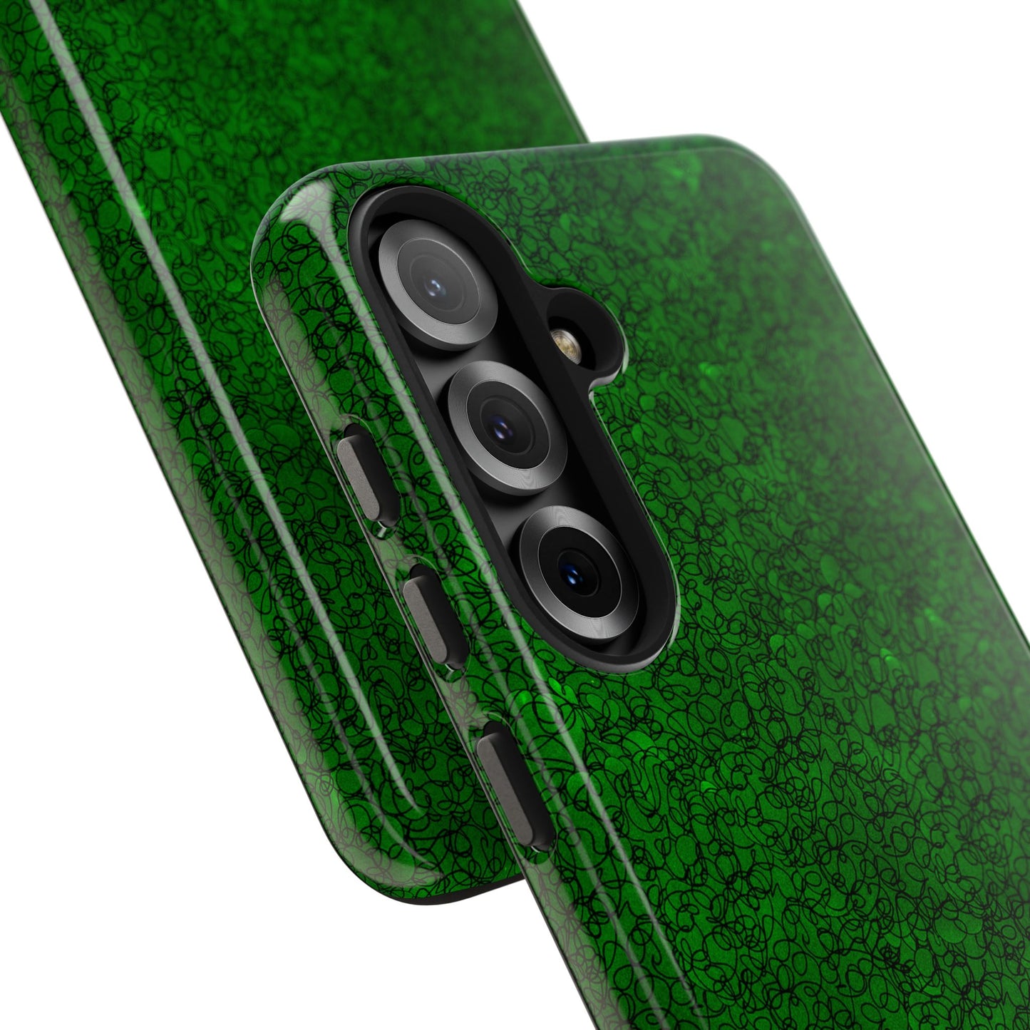Scribble Green / Black Phone Case