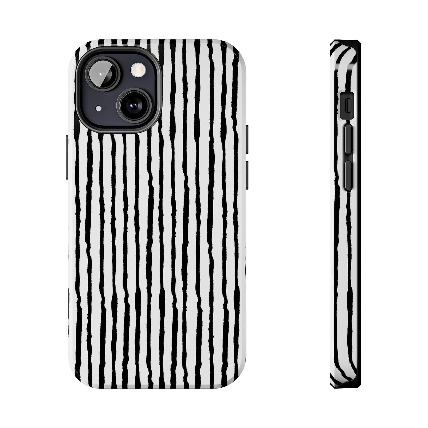 Sorta Stripe White / Black Phone Case