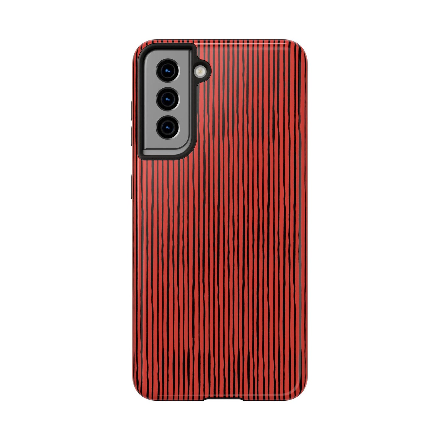 Quirky Pin Stripe Red / Black Phone Case