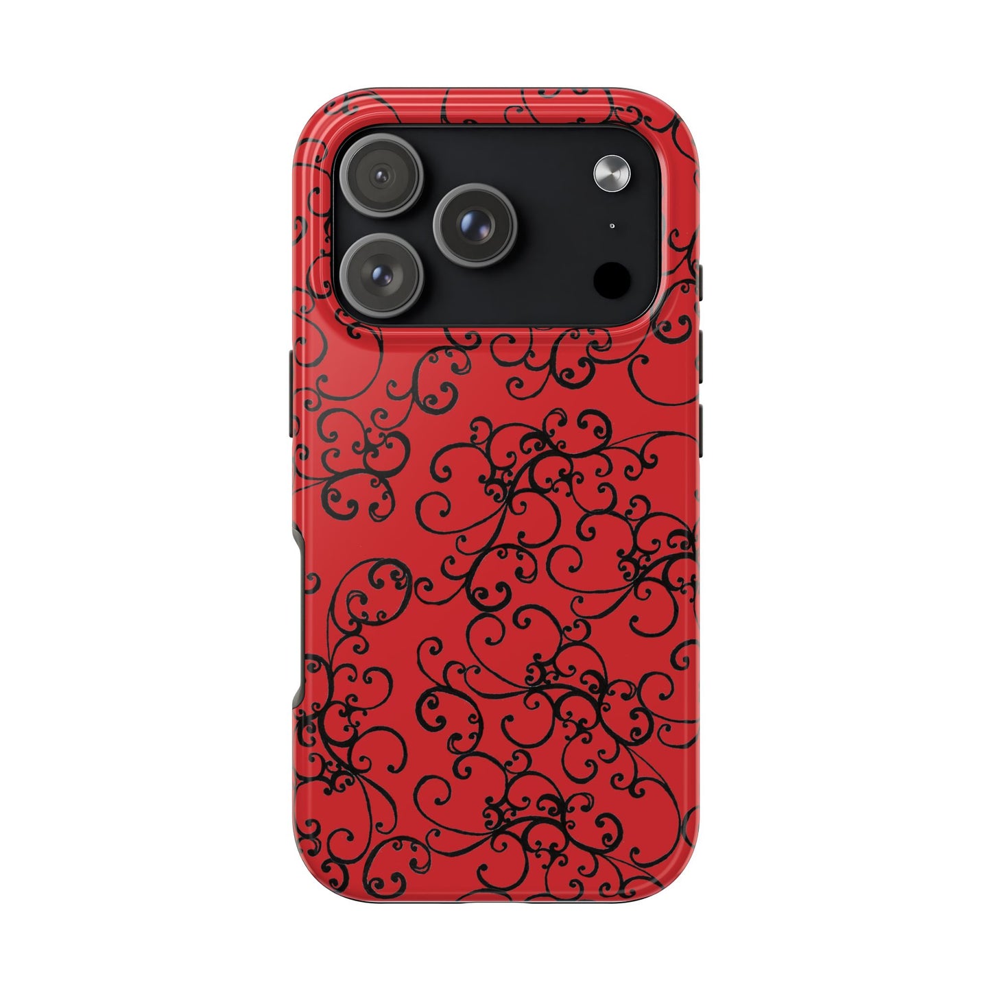 Elegant Scroll Red / Black Phone Case