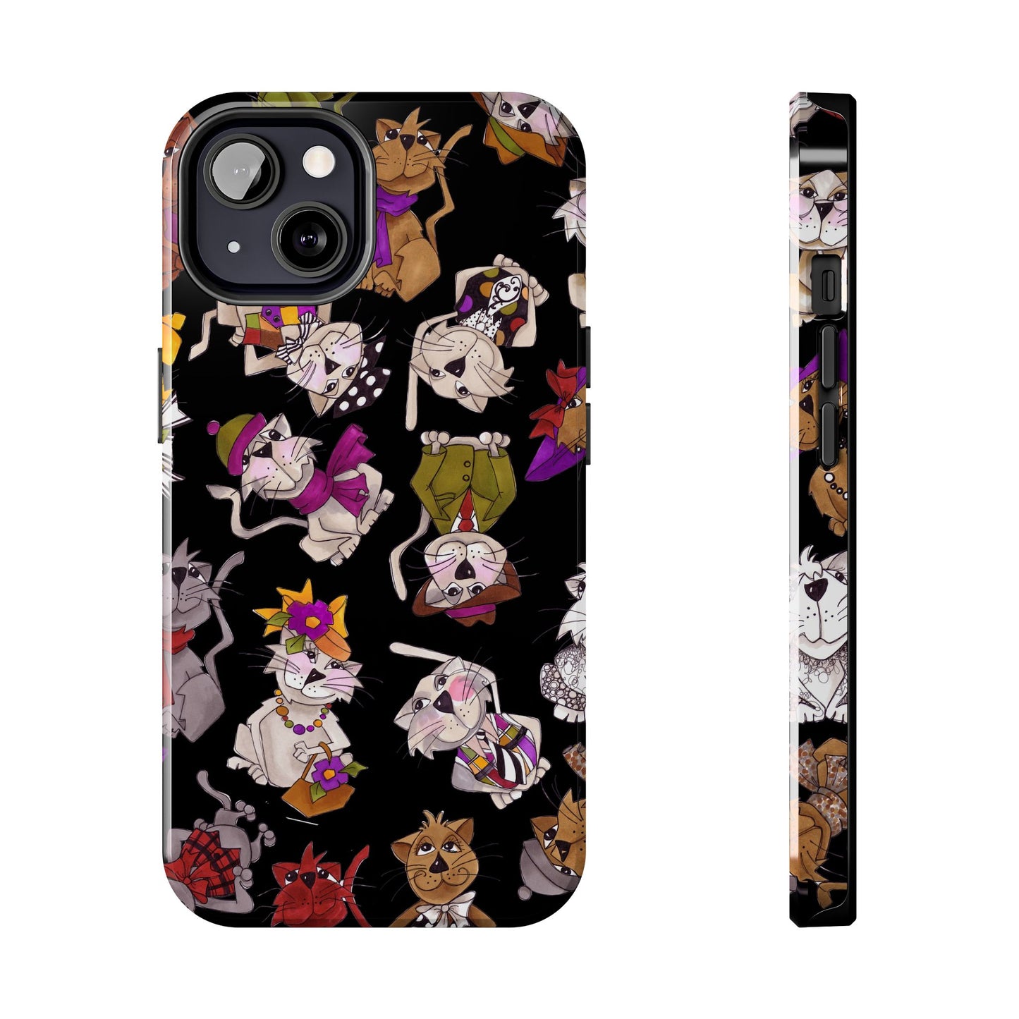 Spice Cats Tossed Black Phone Case