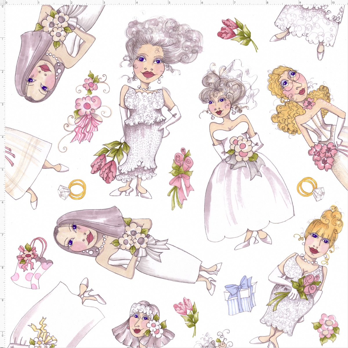 I Do, I Do Tossed Fabric