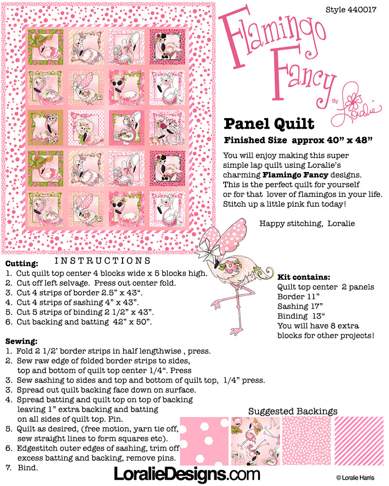 Flamingo Fancy Quilt Kit