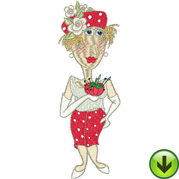 Pincushion Lady Embroidery Design | DOWNLOAD