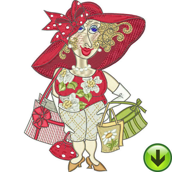 Serious Shopper Embroidery Design | DOWNLOAD