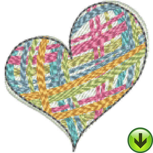 Petal Power Plaid Heart Embroidery Design | DOWNLOAD