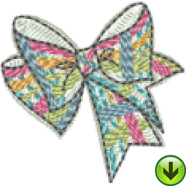 Petal Power Plaid Bow Embroidery Design | DOWNLOAD