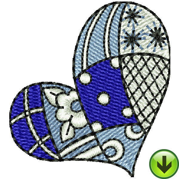 Seams Blue Large Heart Embroidery Design | DOWNLOAD