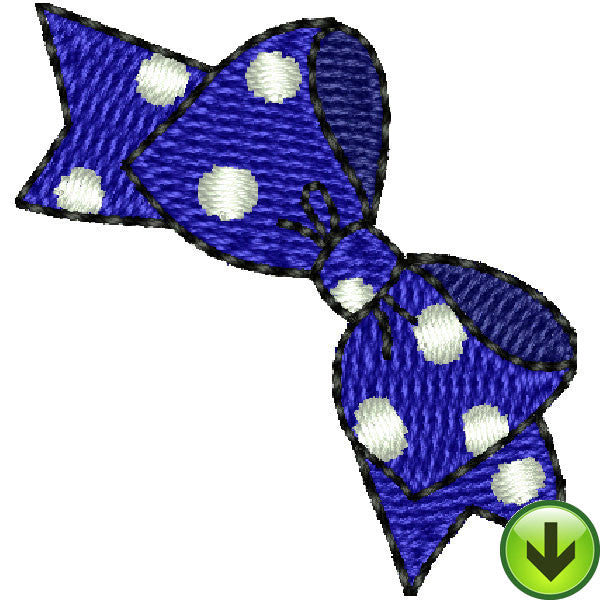 Seams Blue Polka Dot Bow Embroidery Design | DOWNLOAD