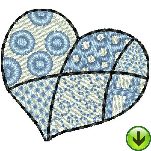 Seams Blue Small Heart Embroidery Design | DOWNLOAD