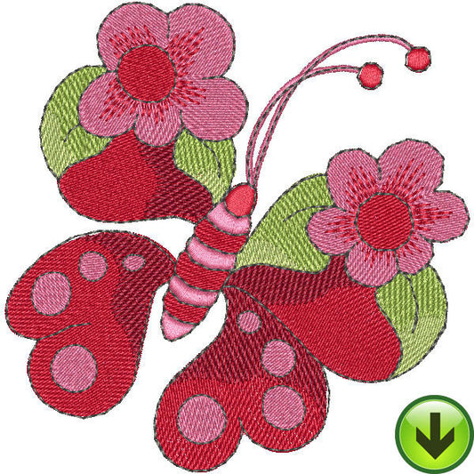 Flower Butterfly Embroidery Design | DOWNLOAD