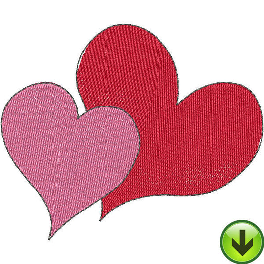 Heart Couple Embroidery Design | DOWNLOAD