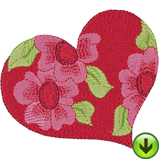 Heart Flower Pattern Embroidery Design | DOWNLOAD